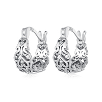 Boucles d'oreilles Lotus vintage Boucles d'oreilles fleur en argent sterling 925 avec zircon violet élégant pour femme
