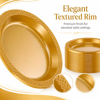 Assiettes jetables rondes en plastique PS personnalisées de 7'', 9'', 10,25'' pour desserts, gâteaux, fromages, salades
