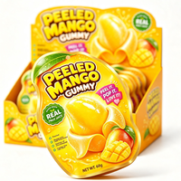 BESTAR Snacks décontractés Confiserie Bonbons gélifiés à la mangue pelables, bonbons mous infusés au vrai jus, friandises à mâcher en forme de fruits 3D pour enfants