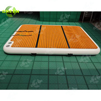 Plateforme flottante gonflable en PVC de couleur verte, taille personnalisable, avec technologie Drop Stitch, pour jet ski et bateau, ponton et quai flottant.