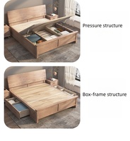 Lit plateforme de rangement en bois massif moderne en gros, taille king size et queen size, avec cadre personnalisable pour meubles de maison