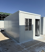 Maison conteneur pliable de 20 pieds en panneaux sandwich d'acier, cabine modulaire portable pour chantier de construction d'urgence