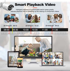 Kit fotocamera Wireless 8 pz Bullet CCTV con 3MP 8 canali NVR facile installazione da esterno rete IP <span class=keywords><strong>Set</strong></span> All-in-One con Monitor - Product Image 3