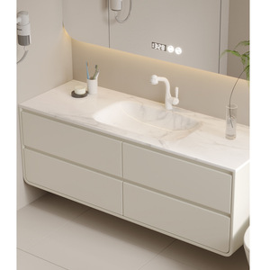 Modern simple slate hot-bent integrated basin <b>bathroom</b> <b>cabinet</b> combination washbasin basin washbasin <b>cabinet</b> - Product Image 3