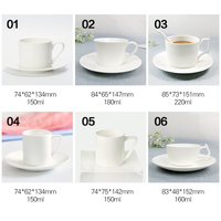 Ensemble tasse et soucoupe en céramique blanche simple, en porcelaine fine, pour café et thé, personnalisable par sublimation, vente en gros