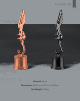 Trophée Sculpture Métallique Aigle du Désert Volant de Haute Qualité au Design Unique avec Placage Or - Décoration d'Intérieur, Cadeau, Technique de Moulage