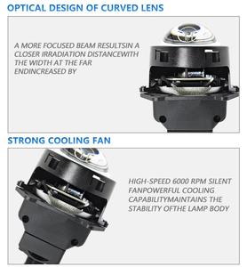 Idison โคมไฟหน้า T13W 12V ลำแสงต่ำ60W ลำแสงสูง70W lossless การติดตั้ง6000K 3300ml เลนส์โปรเจคเตอร์สำหรับรถยนต์ - Product Image 5