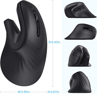 AMZ Penjualan Terlaris Mouse Optik Ergonomis Vertikal Nirkabel 2.4G 1600DPI 6 Tombol Nyaman Klik Senyap Isi Ulang