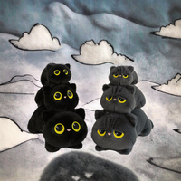 Boneka Bantal Kucing Hitam Lucu 45cm, Berbahan Plush dengan Lapisan Jala, Isi Kapas PP, Super Lembut
