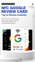 Carte NFC Google Review - Activation par téléphone portable - Carte de commentaires positifs pour restaurant sur les réseaux sociaux - Puce NFC215 intégrée - Modèle personnalisé