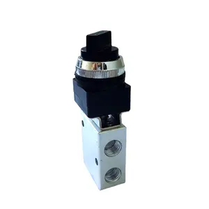 Air Pneumatic 2 way air Manual Mechanical valve hand control valves 1/8 inch MOV-01 Rotary type with selective knob button