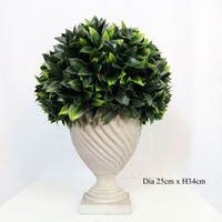 Topiaire de buis artificiel, petite plante en Pot, bonsaï, végétation, spirale, simple, Double boule, Uv, conservé dans un Pot en résine