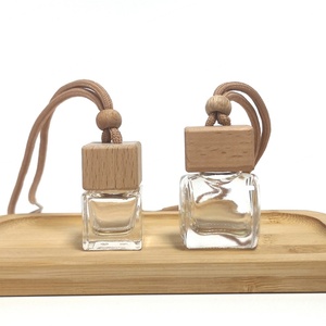 Wholesale Hanging Car Perfume Glass Empty Square Bottles Screw Cap Air Freshener Essential <b>Oil</b> <b>Diffuser</b> Aromatherapy Stock - Product Image 5