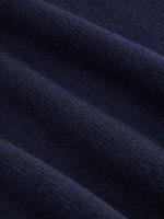 Robe Mini en Tricot Bleu Marine Style Preppy Français Joydressing à Manches Longues avec Col à Volants Contrastant Coupe Évasée pour le Bureau Femme
