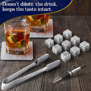 หินแกรนิตขัดเงาธรรมชาติ ใช้ซ้ำได้ สำหรับแช่เครื่องดื่ม  พร้อมโลโก้สั่งทำ  หินทำความเย็นสำหรับบาร์  หินทำน้ำแข็ง  หินแช่เหล้าวิสกี้ - Product Image 4