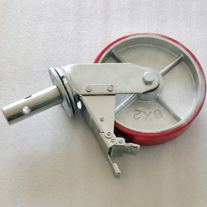 ล้อเลื่อนปรับระดับได้สำหรับโครงเหล็ก ขนาด 5 6 8 นิ้ว PU/PE บนโครงเหล็ก - Product Image 5