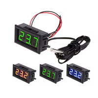 Termometer Digital LED, Sensor suhu acquaried inkubator mobil dalam ruangan luar ruangan, termometer Digital LED arus langsung 5-12v 0.56"
