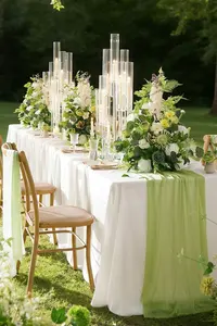 Centro de Mesa con Ramo de Rosas Artificiales Blancas de 19 Pulgadas para Decoración de Mesa de Boda - Product Image 4