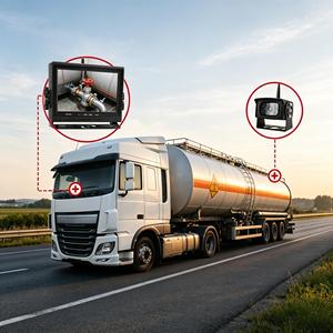 Kit de caméra de recul sans fil 2,4G IP68 OEM ODM d'usine, vision nocturne AHD 7'' pour camions-citernes de transport de produits chimiques dangereux - Product Image 1