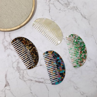 Peigne à dents larges en acétate de cellulose avec logo personnalisé, OEM, écologique, antistatique, vente en gros, 11x6cm, pour salon