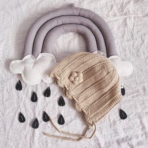 Chapeau en laine pour enfants, version coréenne pour <span class=keywords><strong>l</strong></span>'automne et <span class=keywords><strong>l</strong></span>'hiver, pull-over, chapeau chaud tricoté, motif à fleurs mignonnes - Product Image 4