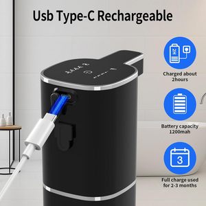 เครื่องจ่ายสบู่โฟมอัตโนมัติแบบติดผนัง รุ่นใหม่ ดีไซน์หรูหรา ใช้พอร์ต USB ปรับระดับได้ - Product Image 2