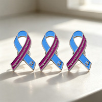 Broche multicolore bleu-violet à motifs de ruban et de gouttes d'huile, symbole international du SIDA et du VIH, pour la lutte contre le sida et les activités de bien-être public