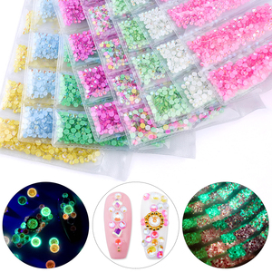 <span class=keywords><strong>Strass</strong></span> noctilucent à la mode, couleur spéciale, forme ronde, brille dans le noir, pour décoration artistique des ongles - Product Image 4