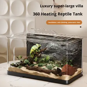 <span class=keywords><strong>Grand</strong></span> <span class=keywords><strong>Terrarium</strong></span> en Plastique Solide Reptiles <span class=keywords><strong>Tortue</strong></span> Grenouille à Cornes Lézard Elevage Ceinture Chauffante Dortoir Hideout Boîte Écologique - Product Image 2