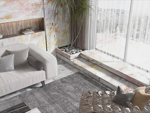 Luxury Cristallo Rosa Quartzite Slab Natural Stone Translucent Stone Brazil Modern Design Polished Hotels Wholesale - Product Image 3