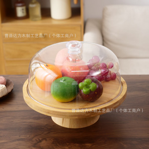 Wooden Serving <b>Tray</b> With Bowl Multifunctional Fruit <b>Snack</b> Plate For Living Room Household Use - Product Image 5