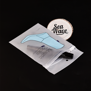 Tùy chỉnh kích thước Logo vớ <span class=keywords><strong>EVA</strong></span> Frosted dây kéo túi với xử lý quần áo bao bì thấp moq vật liệu đóng gói trong suốt - Product Image 2