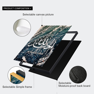 Commercio all'ingrosso islamico decorazione per <span class=keywords><strong>la</strong></span> casa blu astratto calligrafia araba Poster moderno soggiorno pittura di lusso parete arte <span class=keywords><strong>Mura</strong></span> - Product Image 4