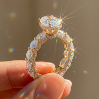 Bague de luxe RINNTIN LBR23 en or massif avec diamant de laboratoire certifié IGI taille ovale, sertie sur toute la surface, bijou étincelant pour femme