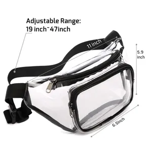 Riñonera Promocional Ecológica con Logotipo Personalizado, Impermeable, Transparente, de Poliéster, con Cierre de Cremallera, Transparente, en Oferta, para Actividades al Aire Libre - Product Image 5
