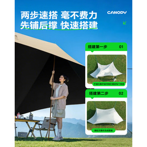 Jiusherqi <b>Canopy</b> 450x250x200cm Milky Butterfly Quick Open Oxford Cloth Shelter Outdoor Camping <b>Tent</b> Accessory - Product Image 3