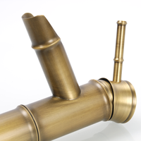 Robinet de salle de bain à trou unique en cuivre antique moderne Robinet de lavabo unique avec bassin en bambou Noyau de valve en céramique pour eau chaude et froide