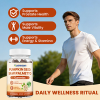 Gummies d'huile de graines de citrouille Ausreson OEM, antioxydant, pour la croissance des cheveux, la santé de la peau et le soutien de la prostate, avec du palmier nain