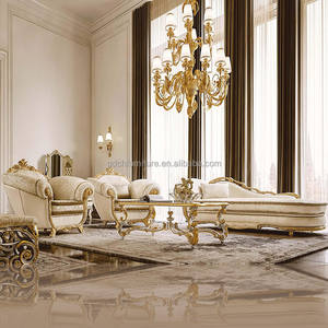 Set Sofa Ruang Tamu Warna Barok Perancis Mewah Furnitur Ruang Tamu Eropa Istana Kerajaan Sofa Kain Ukiran Tangan - Product Image 6