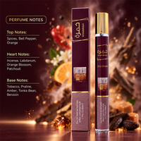 Vente en gros de Cologne orientale en spray de 35 ml pour hommes, parfum floral chaud au praliné arabe, format voyage portable