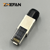 Konektor Ethernet CAT6A Tanpa Alat Harga Pabrik, Plug Berlapis Emas, Terproteksi, Modular Tanpa Alat, Konektor STP RJ45