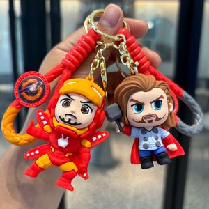 New Heroes Thor Keychain Rubber Hulk Key <b>Spider</b> Bat Flash Man <b>Plastic</b> Pendant for Book Bag Couple Car Keys Hanging Gifts - Product Image 3