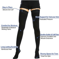 Bas avec support en silicone pour varices œdème personnalisé genou haute cuisse infirmière chaussettes de Compression