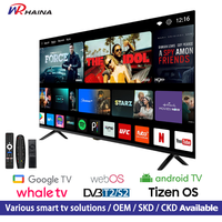 HAINA Fournisseur en gros de téléviseurs LED Android sans cadre de 32, 40, 43 pouces, téléviseurs intelligents QLED 4K de 50, 55, 65 pouces avec Android 14