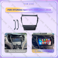 Bingkai Radio Mobil Layar 9 Inci untuk Hyundai SANTAFE IX45 2013-2018, Adaptor Pemasangan Dasbor, Bezel Instalasi