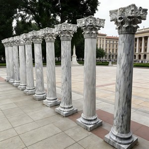 Colonnes creuses en marbre naturel de style grec et romain, personnalisées, pour la décoration de bâtiments résidentiels et hôteliers – Vente directe usine - Product Image 5