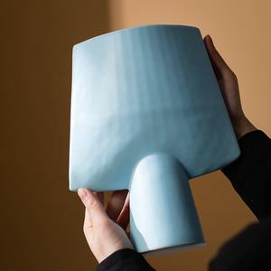 Jarrón de Cerámica de Lujo, Estilo Francés, Decoración Suave, Pieza Única para Decoración del Hogar y Arreglos Florales Hidropónicos - Product Image 3