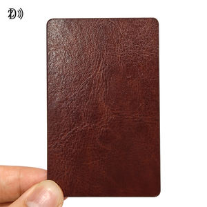 Tarjeta de cuero NFC personalizada, tarjeta de visita NTAG213 <span class=keywords><strong>RFID</strong></span> de lujo, tarjeta de cuero con Chip NFC - Product Image 3
