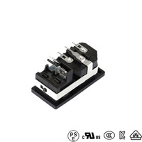 Prise IEC C13 C14 C19 avec prise de bureau 2-en-1 commutée pour CE pour entrée d'alimentation industrielle IP22 15A