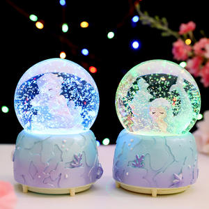 Bola de cristal de sirena del océano, caja de música de princesa con burbujas de ensueño para niñas, bola de agua, copo de nieve luminoso, regalo para estudiantes - Product Image 3
